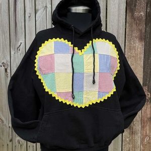 Patchwork Heart Hoodie Sweatshirt